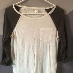 White/Gray baseball tee